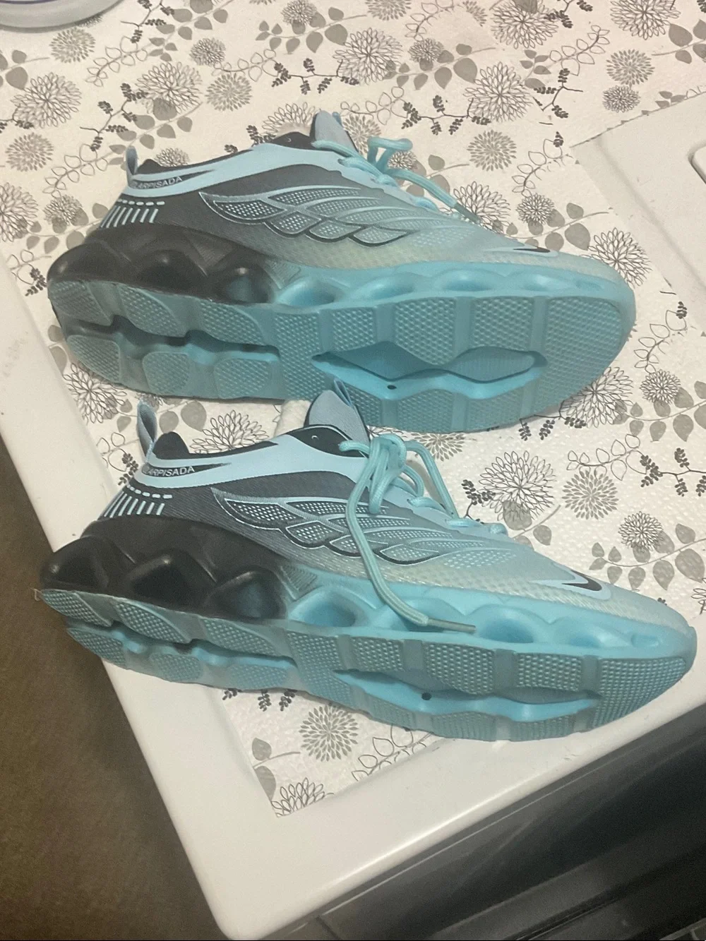 Women's Light Blue Athletic Sneakers with Supportive Cushioning